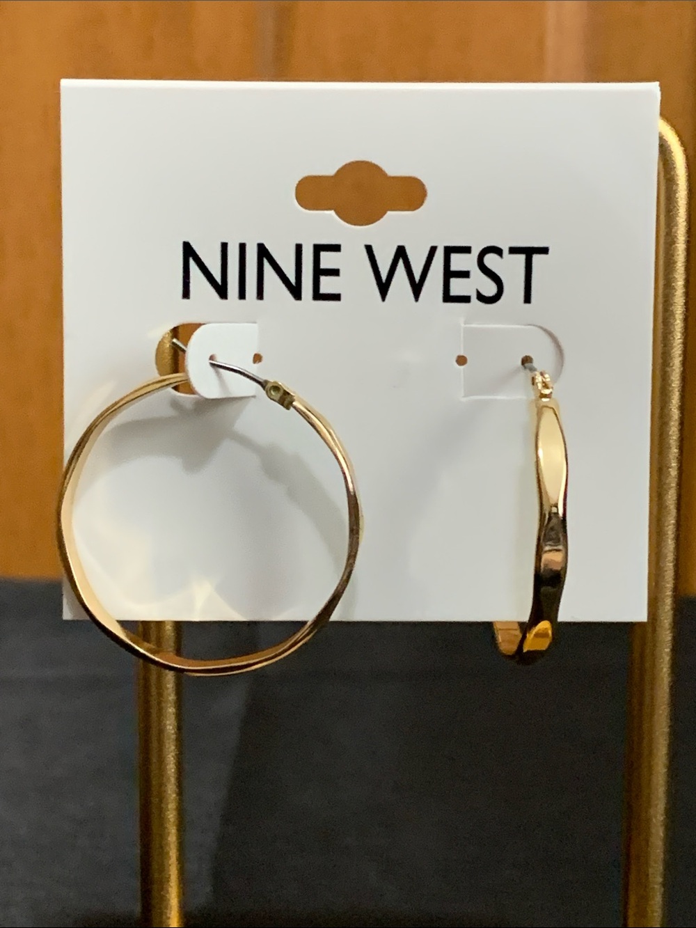NWT Nine West gold tone hoop earrings